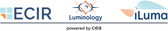 Logos of ECIR, Luminology and iLuma